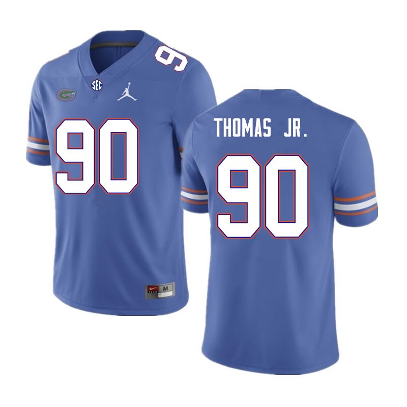 Men's NCAA Florida Gators Chris Thomas Jr. #90 Stitched Authentic Nike Royal College Football Jersey MRT5865BN